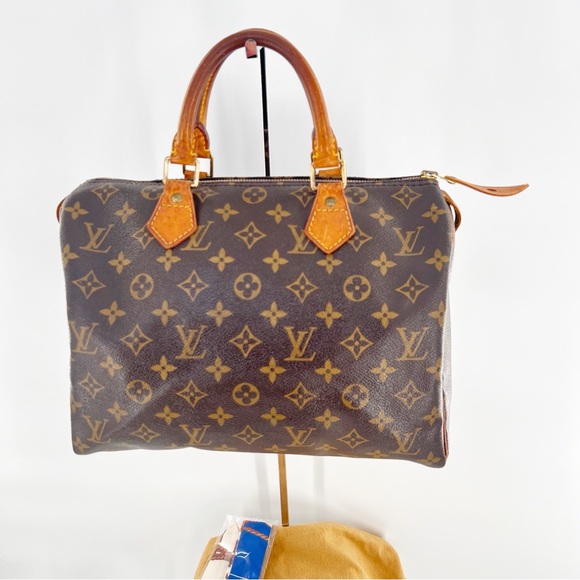 LOUIS VUITTON LV Monogram Speedy 30 Satchel Bag Vintage 1996 Authentic - Picture 14 of 16